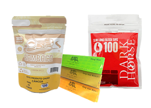 Combo Tabaco (Bombaco-Baunilha) + 3 Sedas (Tatu do Bem) + Filtros (Dark Horse)