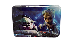 Bandeja de metal  P - Baby Groot & Yoda