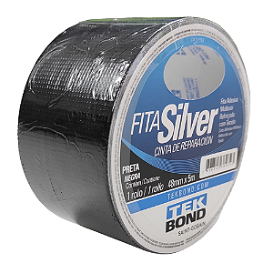 Fita Silver Tape Preta Tekbond 48mmX5m