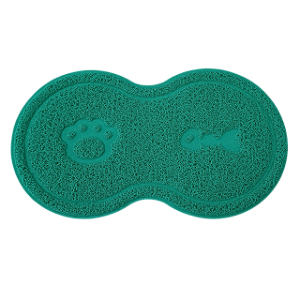 Tapetinho Comedouro para Gatos 46x26cm Espinha de Peixe Verde
