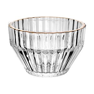 Conjunto 4 Potes de Sobremesa Cristal Borda de Ouro Wolff Imperatriz 11cm x 6,5cm