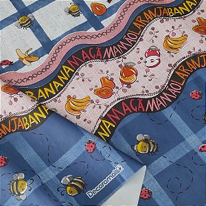 Toalha de Mesa Térmica Impermeável PVC Bee Happy Azul 1,40m