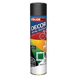 Tinta Spray Colorgin Decor Preto Fosco 8711 360ml