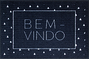 Capacho Tapete Bem Vindo Triângulo Preto e Branco 60x40cm