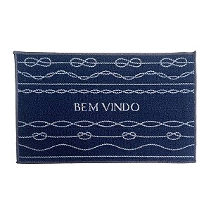 Capacho Tapete Bem Vindo Náutico Azul 60x40cm