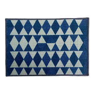 Capacho de Porta Tapete Triângulos Azul 60x40cm