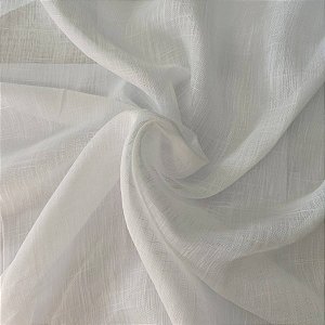 Tecido Cortina Voil Flame Tipo Linho Bali Branco 3m de Altura