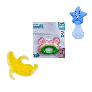 Kit Mordedores Estrela Do Mar Caranguejo e Banana -Zoop Toys