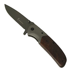 Canivete Grande Metal Aço Inox Semiautomático