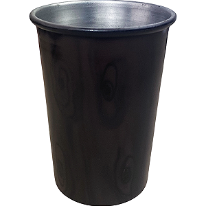 Copo de Tereré Alumínio Pintura Madeira Marrom Escuro 350ml Nosso Tereré