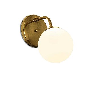 Arandela Drop Globo Branco 1x G9 Dourado