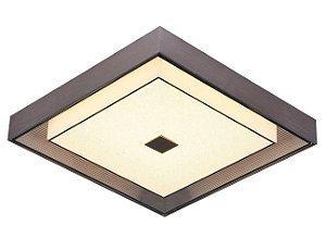 Plafon Quadrado LED 24W 3000k Mini Cristais 44x44cm Marrom