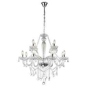 Lustre Anjou Cromado e Transparente (D)82cm (a)79cm 12x E14