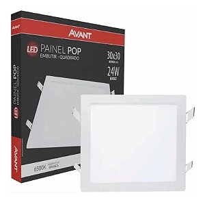 Painel Pop LED Quadrado 24w 6500k Embutir 30x30 cm Avant