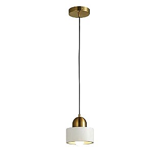 Pendente Nordic I Dourado / Mármore Branco 1xE27 Bella BC007W