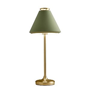 Abajur Piccolo Verde e Dourado D23x58cm 1x E27 Bella MV003GR