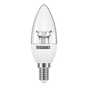 Lampada Led Vela Clara 3,1w 3000k E14 / E27 Taschibra