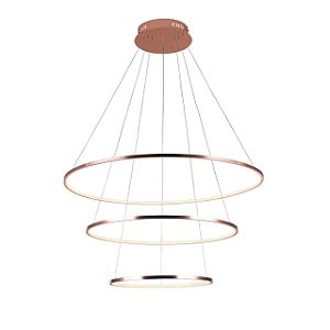 Pendente Birdie 3 Aros 80/60/40 cm Led 39w Rosé Gold KW002E