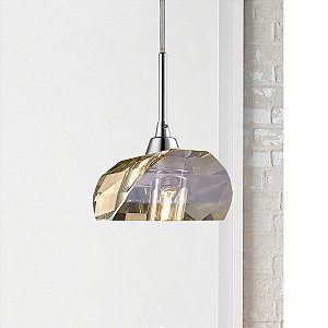 Pendente Cristal K9 Cognac 14cm +Luz