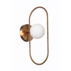 Arandela Cadre Vidro Branco / Bronze - Casual Light