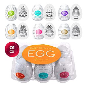 EGG Masturbador Masculino Texturas Clicker, Spider, Twister, Wavy, Sliky, Stepper (Caixa com 6 unidades)