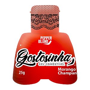 Gostosinha Hot Morango com Champanhe 25g Gel Comestível Para Oral Pepper Blend