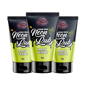 Kit Neon Lub Maçã Verde 30g Gel Comestível Brilha na Luz Negra Pepper Blend