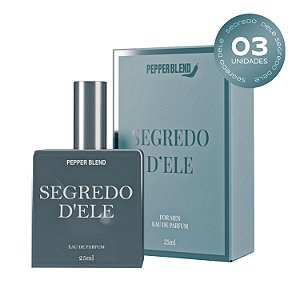 Kit Perfume Masculino Segredo D'ele Eau de Parfum Amadeirado 25ml - Pepper Blend