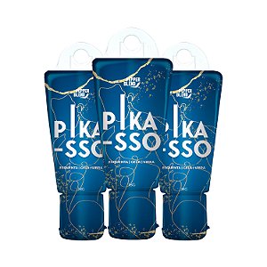 Kit Pikasso 18g Gel Excitante Comestível Esquenta, Gela e Vibra Masculino Pepper Blend