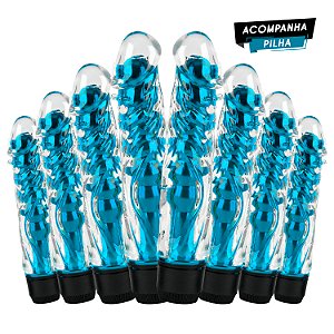 Kit Vibrador Personal Azul com Capa Texturizada - Importado