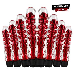 Kit Vibrador Personal Vermelho com Capa Texturizada - Importado