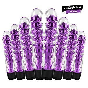 Kit Vibrador Personal Rosa com Capa Texturizada - Importado