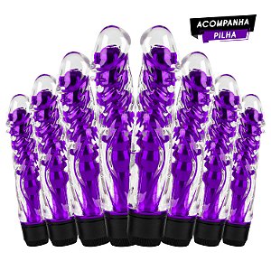 Kit Vibrador Personal Roxo com Capa Texturizada - Importado