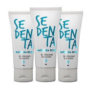 Kit Sedenta Molhada Ice 50g Gel Deslizante Com Glitter Eucalipto Pepper Blend