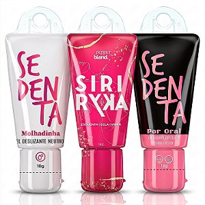 Kit 3 Produtos Sex Shop Gel Lubrificante Íntimo Sedenta Molhadinha Excitante Feminino Oral Beijável