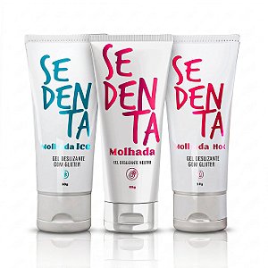 Kit Gel Lubrificante Íntimo Sedenta Molhada Neutro Ice Hot 50g Base de Água