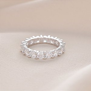 ALIANÇA ZIRCONIA 4MM CRAVEJADA C/4 GARRAS
