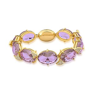 PULSEIRA CRISTAIS AMETISTA FECHO IMA OVAL