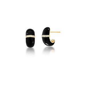 MEIA ARGOLA ESMALTADO PRETO