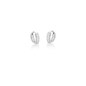 ARGOLA COM ZIRCÔNIAS BAGUETES BRANCAS PRATA 925