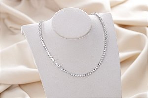 COLAR DE RIVIERA 4 GARRAS COM 38 CM 3MM PRATA 925