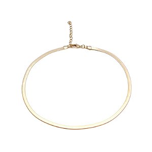 COLAR MALHA CHAPADA  BANHADO A OURO 35CM