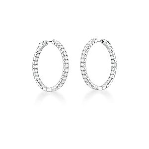 ARGOLA COM ZIRCÔNIAS BRANCAS BANHADA A RÓDIO 35MM SJ