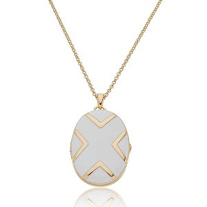 COLAR RELICARIO BIG MOMENTS DOURADO/BRANCO SJ