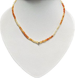 CHOKER DELICADA CORNALINA E AMAZONITA SJ