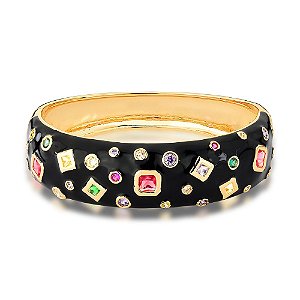 BRACELETE ESMALTADO PRETO MOSAICO SM