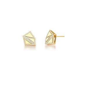 BRINCO EIFFEL TRIÂNGULOS BANHADO A OURO SM
