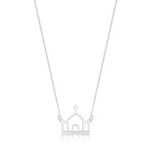 COLAR COM PINGENTE DE IGREJA VAZADO PP