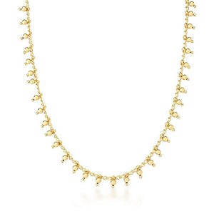 COLAR BOLINHAS PENDURADAS BANHADO A OURO 45CM SM