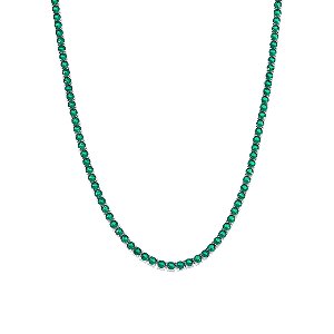 COLAR RIVIERA 4 GARRAS 3MM ESMERALDA 42CM PP